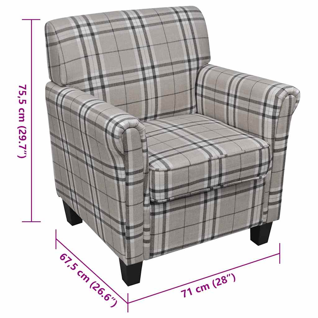 lænestol med sædehynde stof cremefarvet