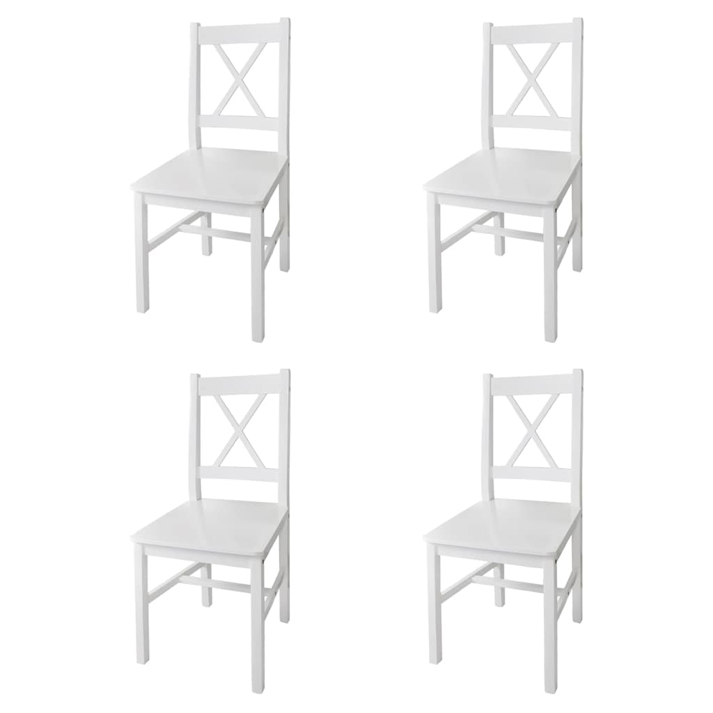 spisebordsstole 4 stk. fyrretræ hvid