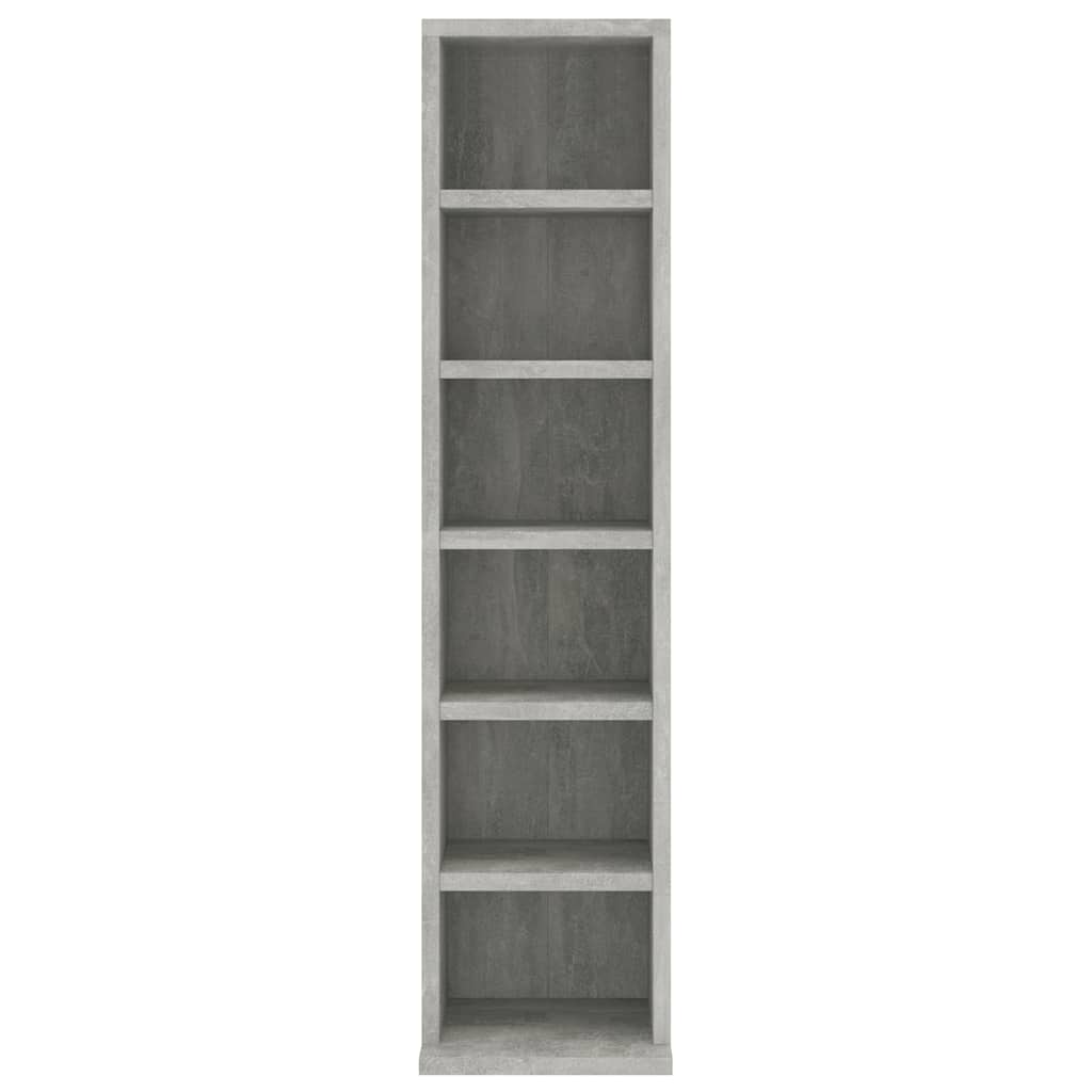 cd-reol 21x20x88 cm konstrueret træ betongrå