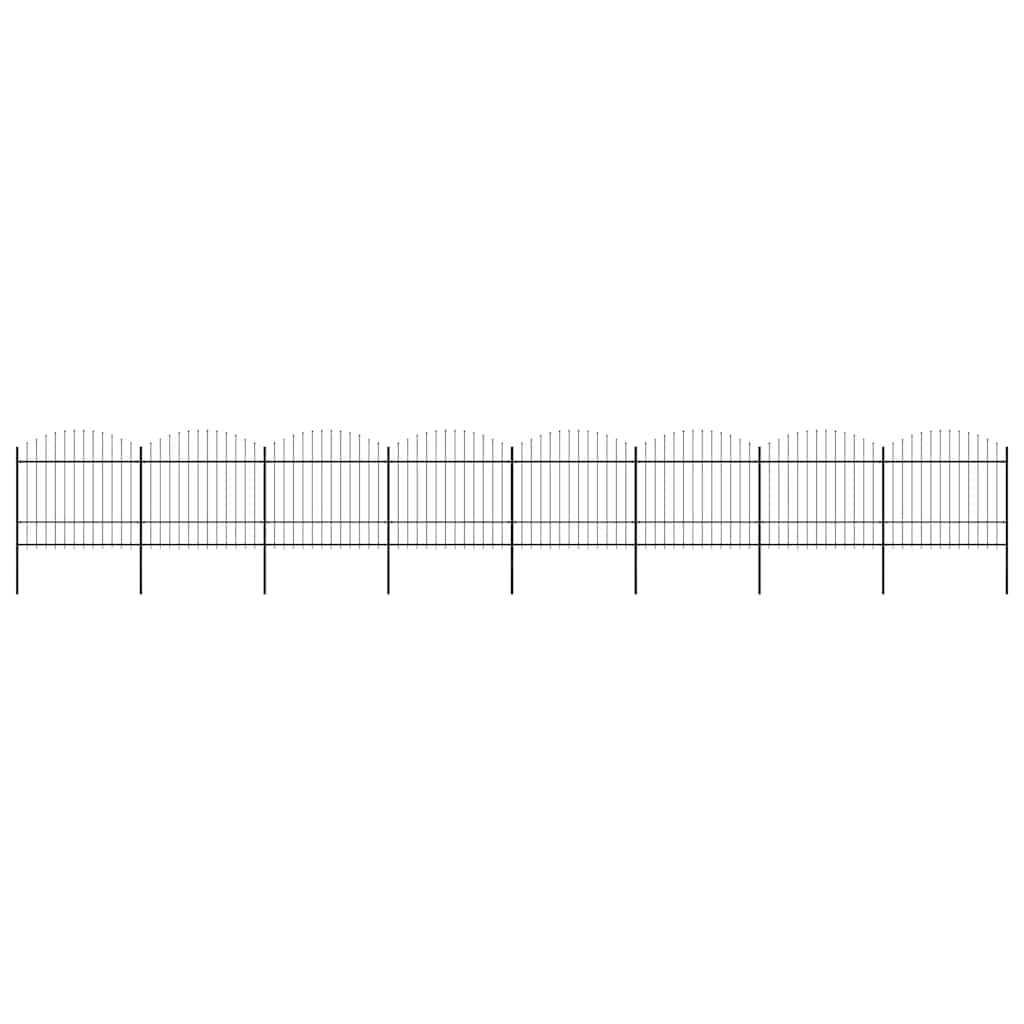 havehegn med spydtop stål 1426x175 cm sort