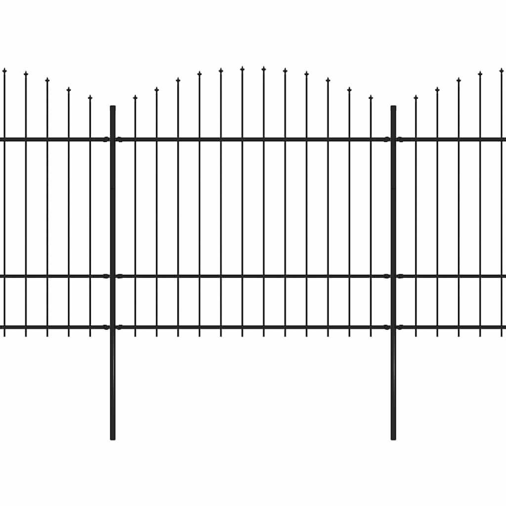 havehegn med spydtop stål 1781,5x175 cm sort