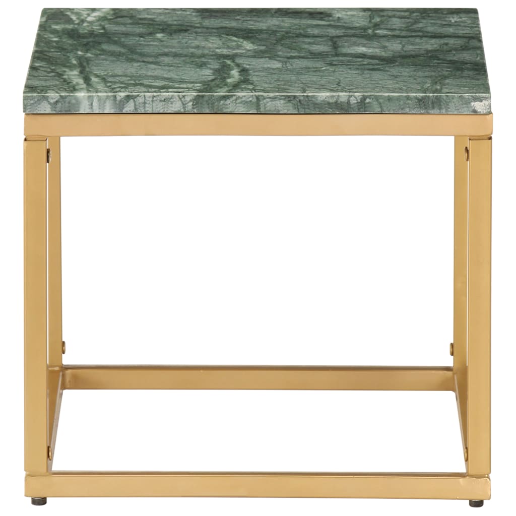 sofabord 40x40x35 cm ægte sten med marmortekstur grøn
