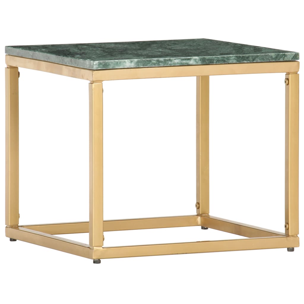 sofabord 40x40x35 cm ægte sten med marmortekstur grøn