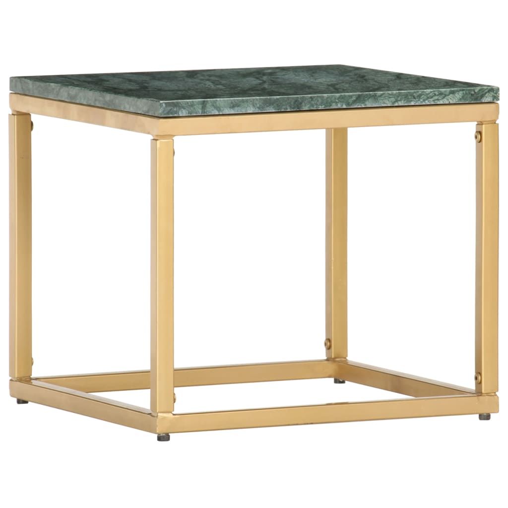 sofabord 40x40x35 cm ægte sten med marmortekstur grøn