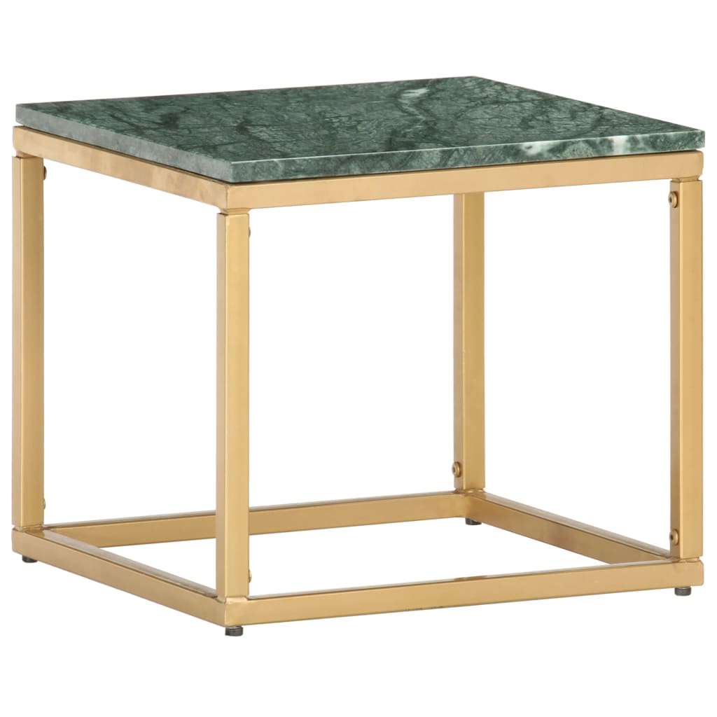 sofabord 40x40x35 cm ægte sten med marmortekstur grøn