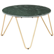 sofabord ægte sten med marmortekstur 65x65x42 cm grøn