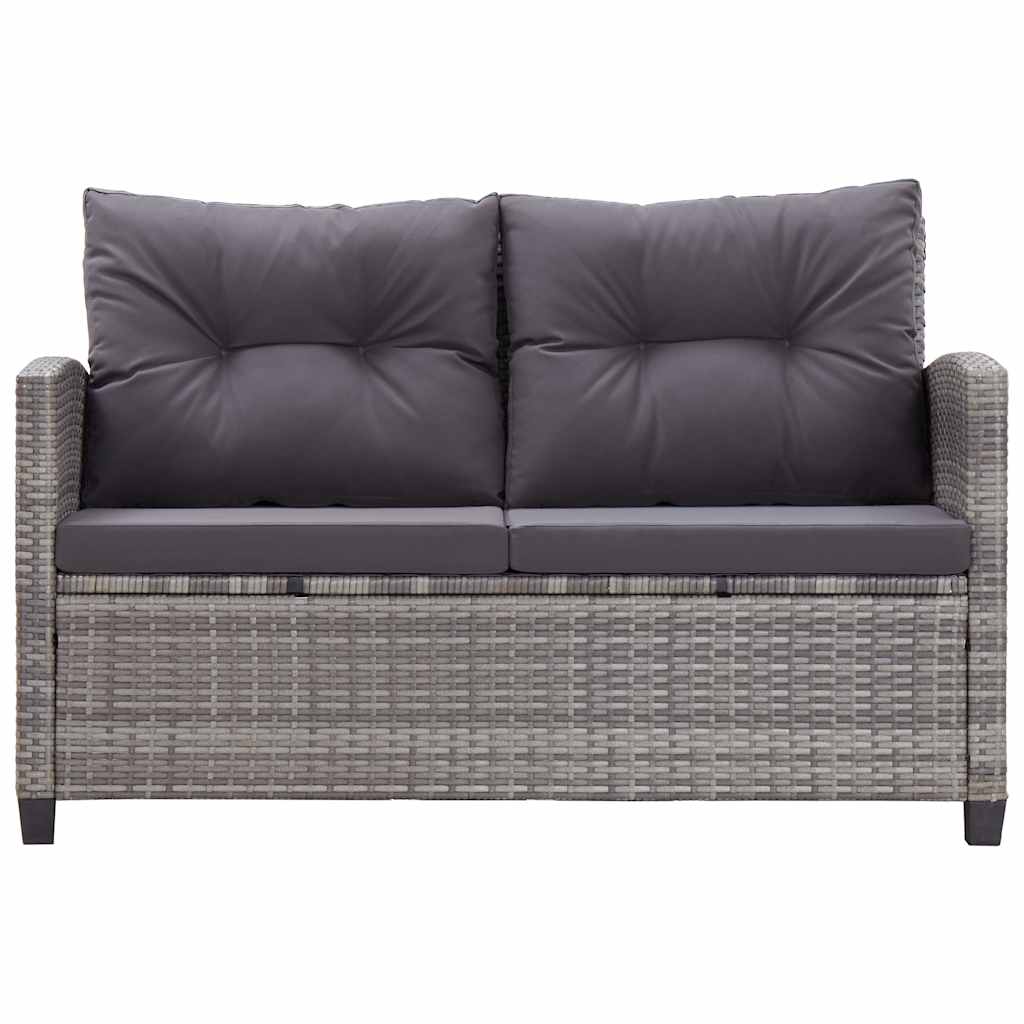 topersoners havesofa med hynder 124 cm polyrattan grå