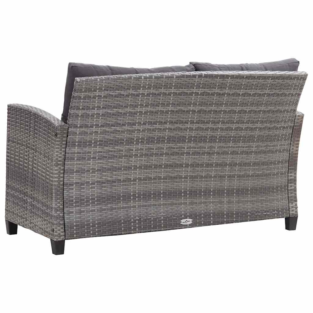 topersoners havesofa med hynder 124 cm polyrattan grå
