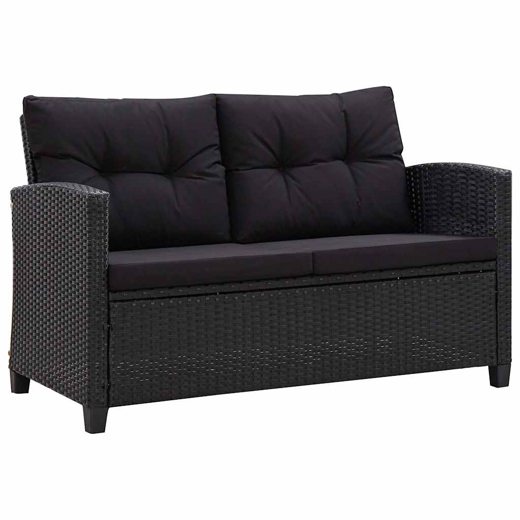 topersoners havesofa med hynder 124 cm polyrattan sort