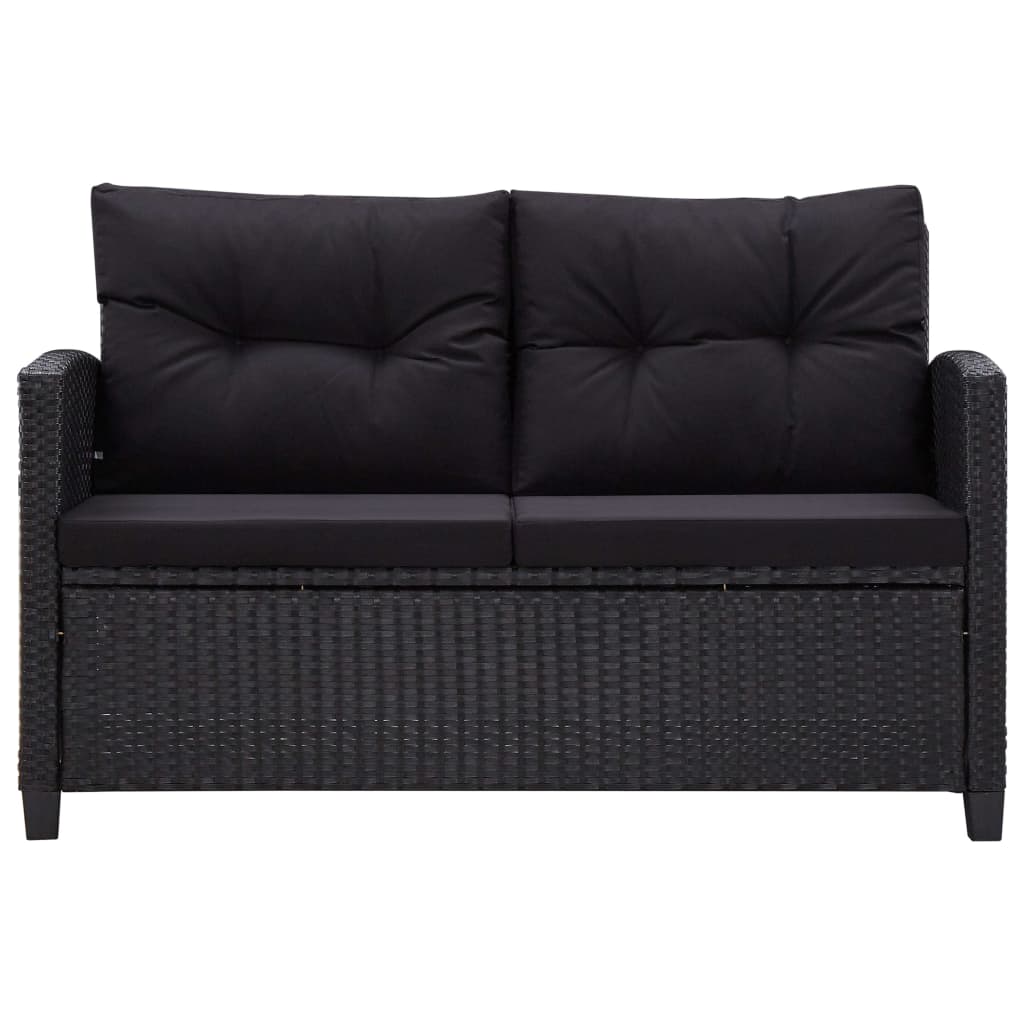 topersoners havesofa med hynder 124 cm polyrattan sort