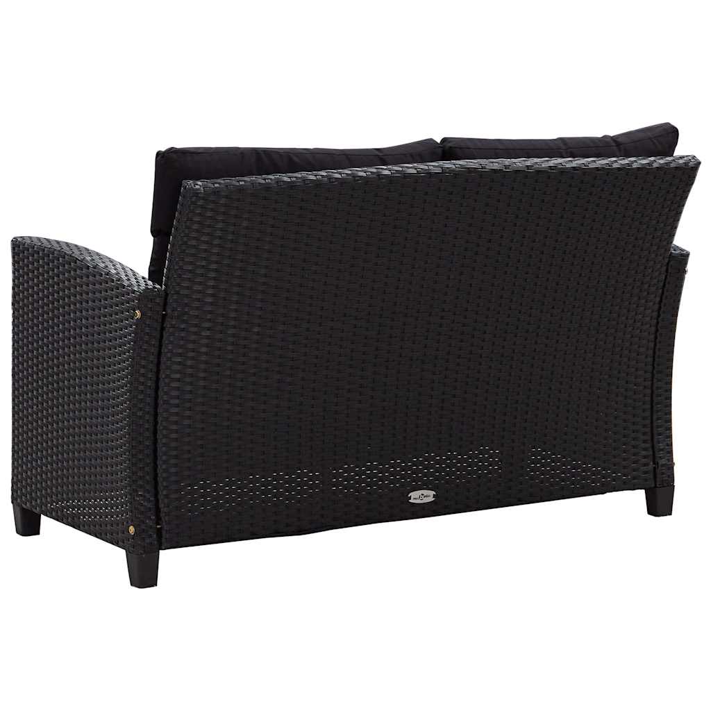 topersoners havesofa med hynder 124 cm polyrattan sort