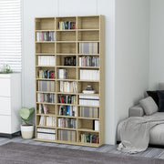 cd-reol 102x16x177,5 cm konstrueret træ sonoma-eg