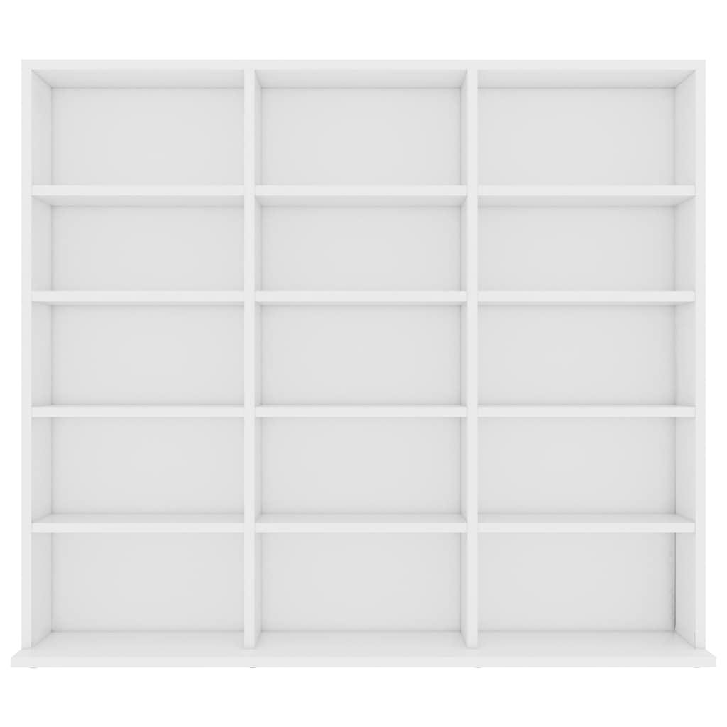 cd-reol 100x23x89,5 cm konstrueret træ hvid