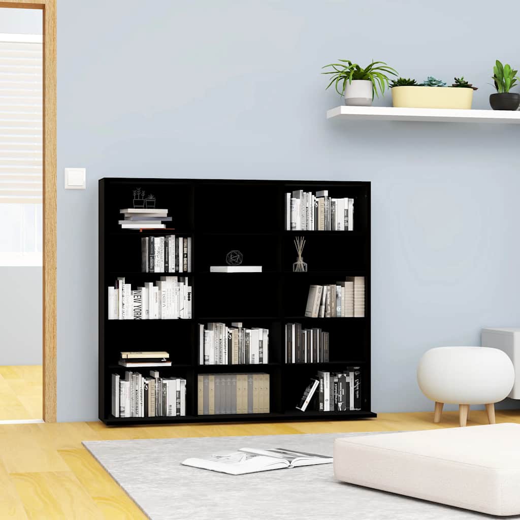 cd-reol 100x23x89,5 cm konstrueret træ sort