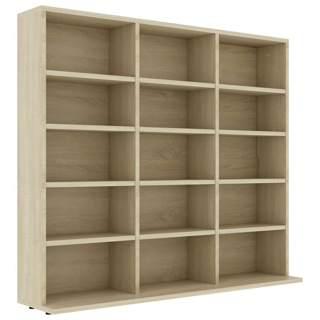 cd-reol 100x23x89,5 cm konstrueret træ sonoma-eg