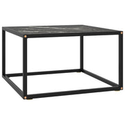 sofabord 60x60x35 cm marmorglas sort