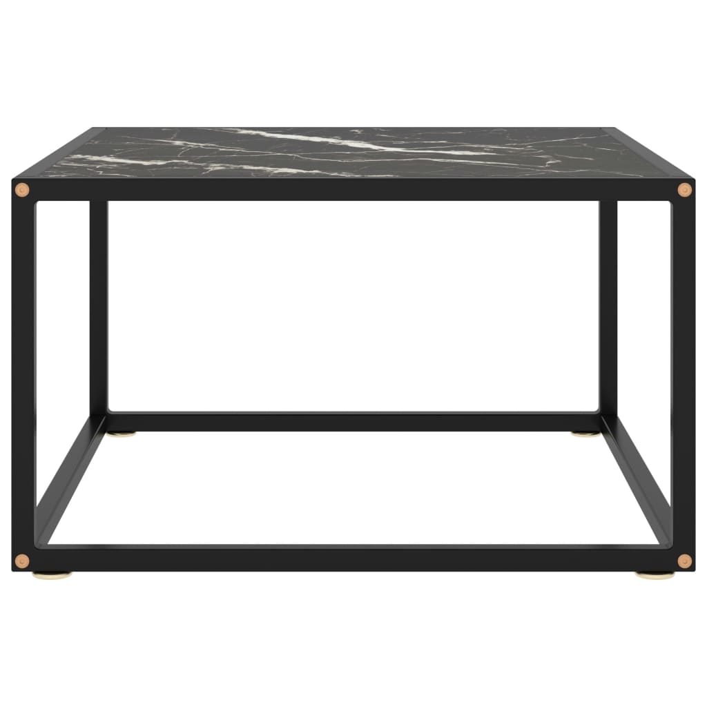 sofabord 60x60x35 cm marmorglas sort