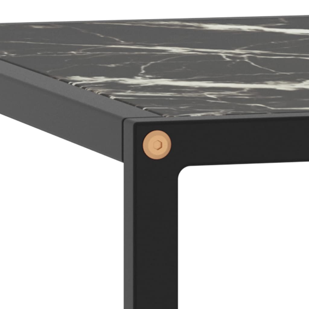 sofabord 60x60x35 cm marmorglas sort