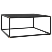 sofabord 80x80x35 cm glas sort