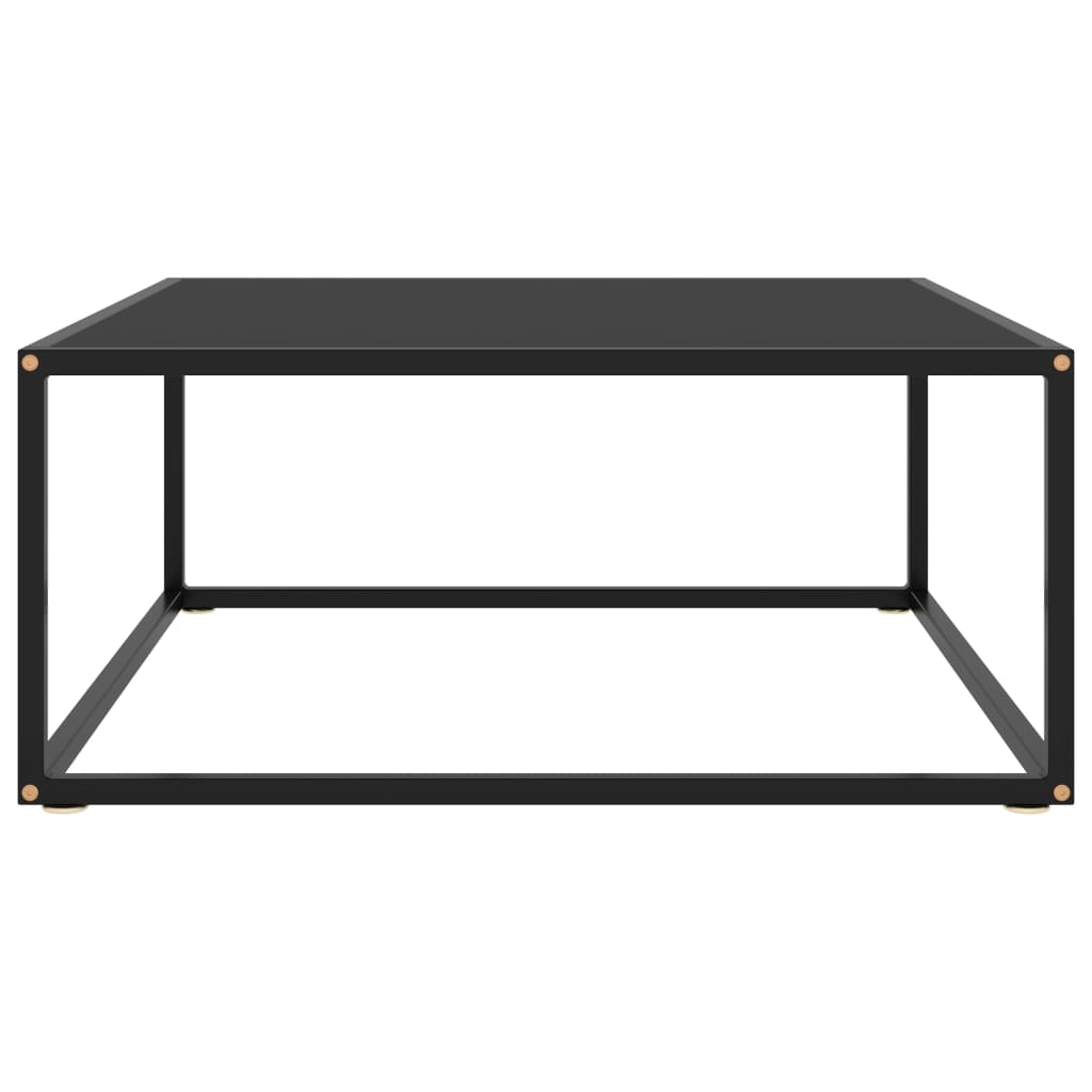 sofabord 80x80x35 cm glas sort