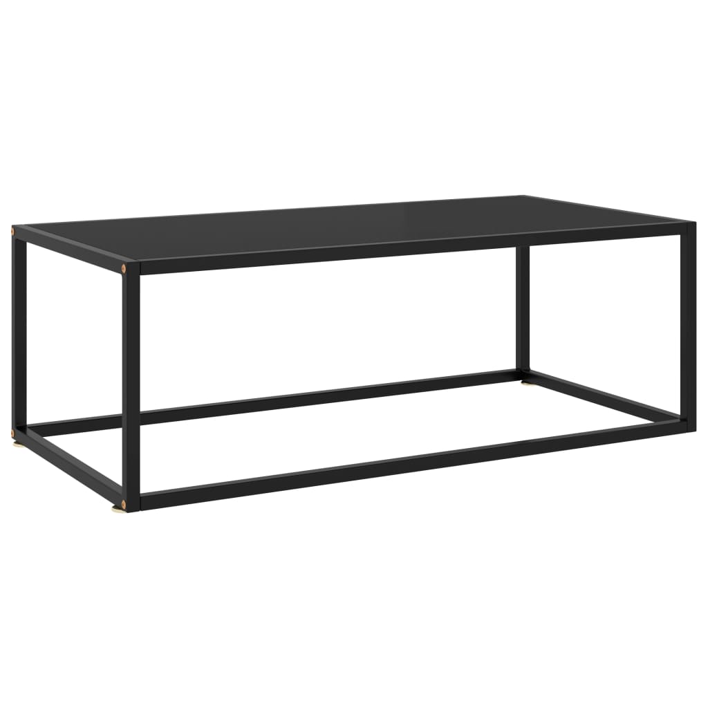sofabord 100x50x35 cm glas sort