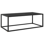 sofabord 100x50x35 cm glas sort