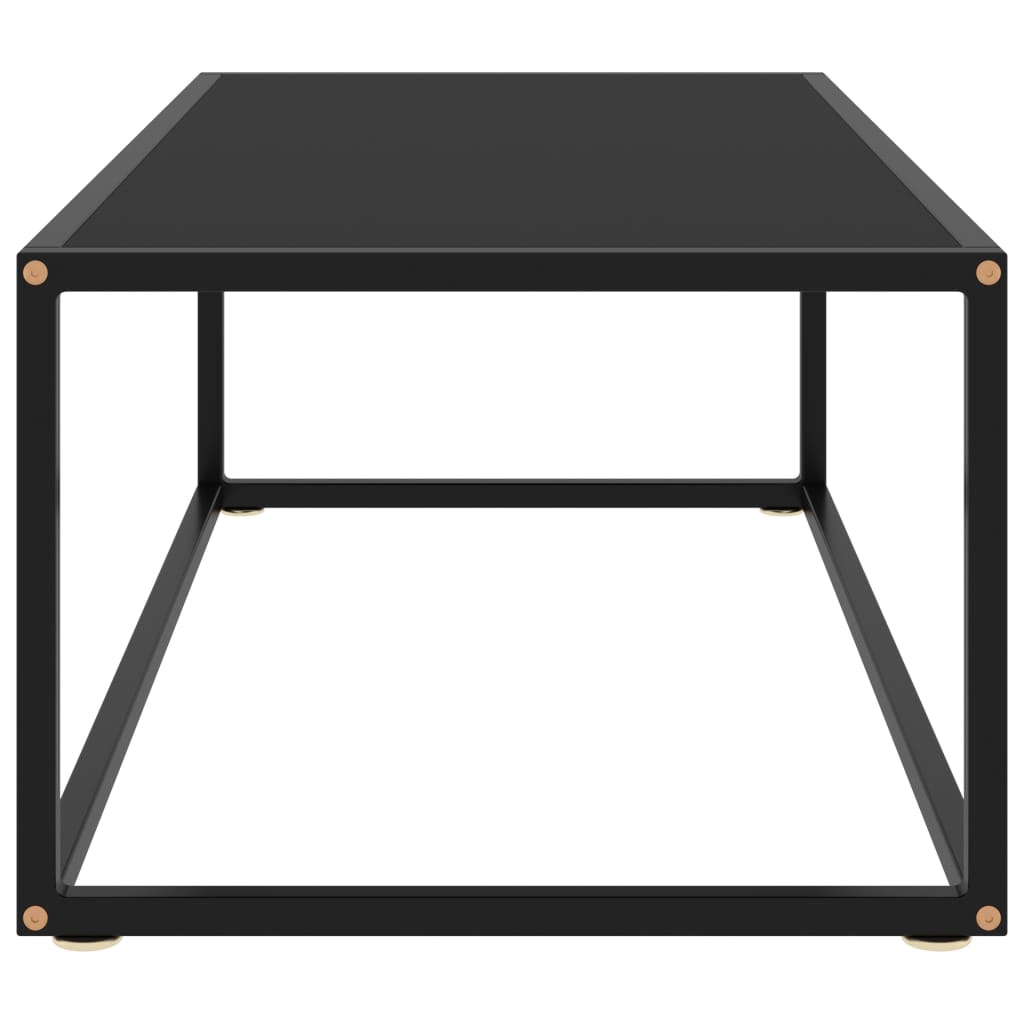 sofabord 100x50x35 cm glas sort