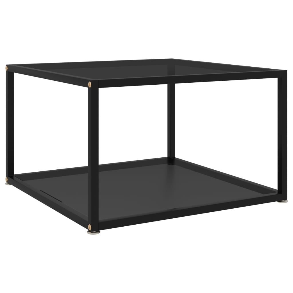sofabord 60x60x35 cm hærdet glas sort