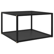 sofabord 60x60x35 cm hærdet glas sort