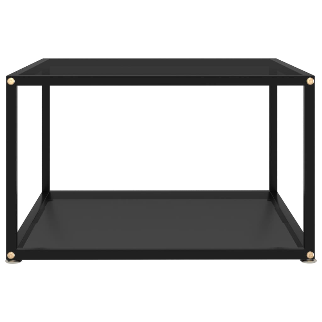 sofabord 60x60x35 cm hærdet glas sort