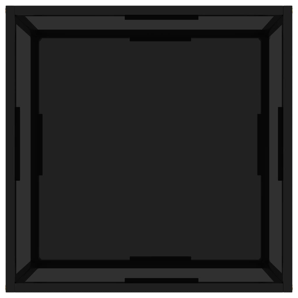 sofabord 60x60x35 cm hærdet glas sort