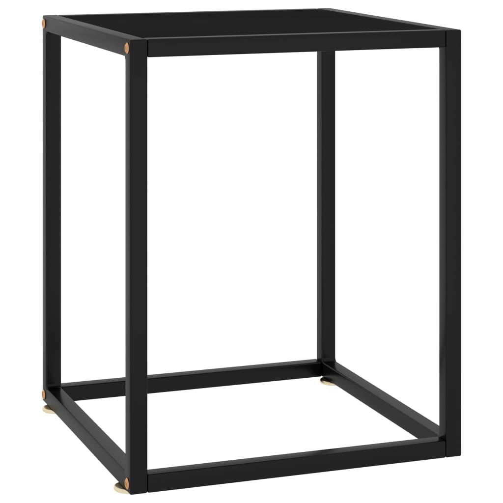 sofabord 40x40x50 cm glas sort
