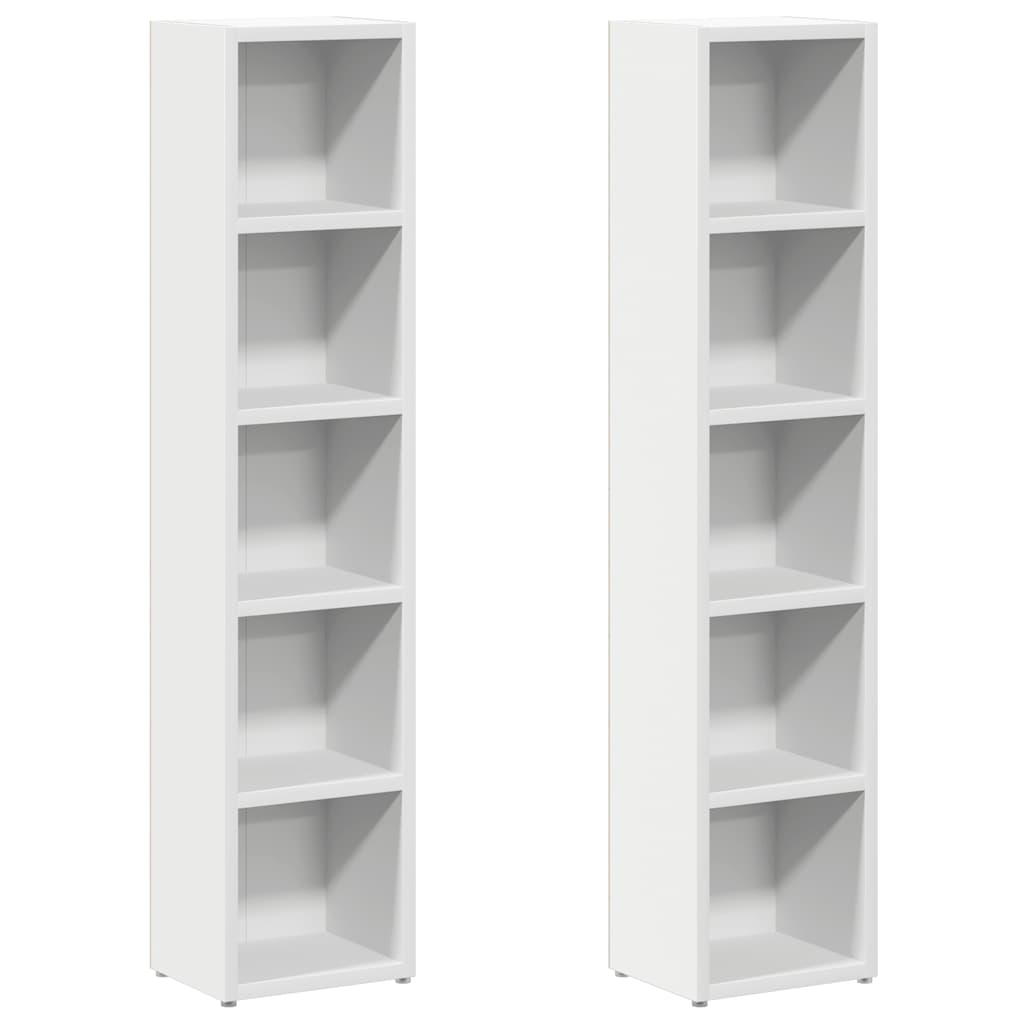 cd-reoler 2 stk. 21x16x93,5 cm konstrueret træ hvid