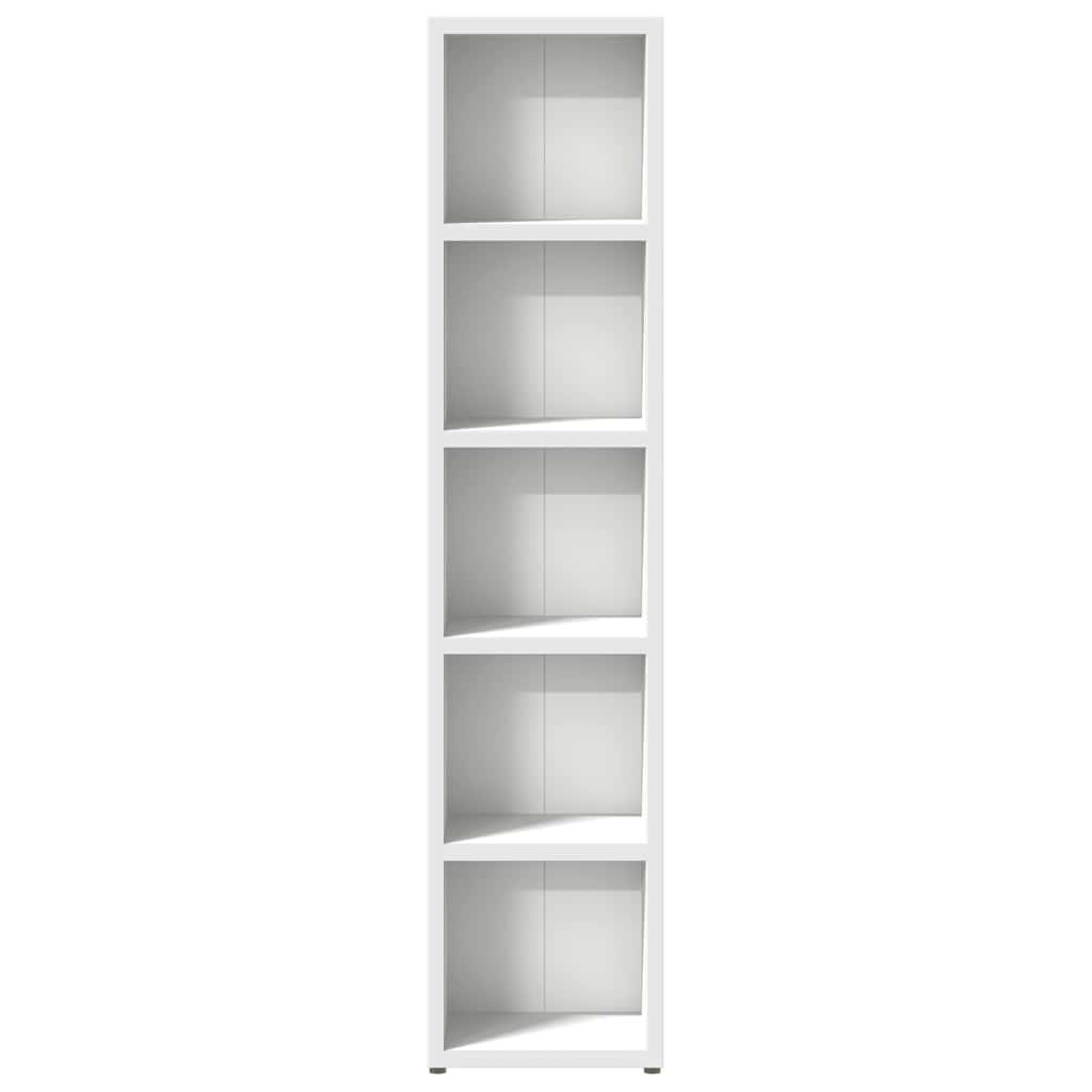cd-reoler 2 stk. 21x16x93,5 cm konstrueret træ hvid