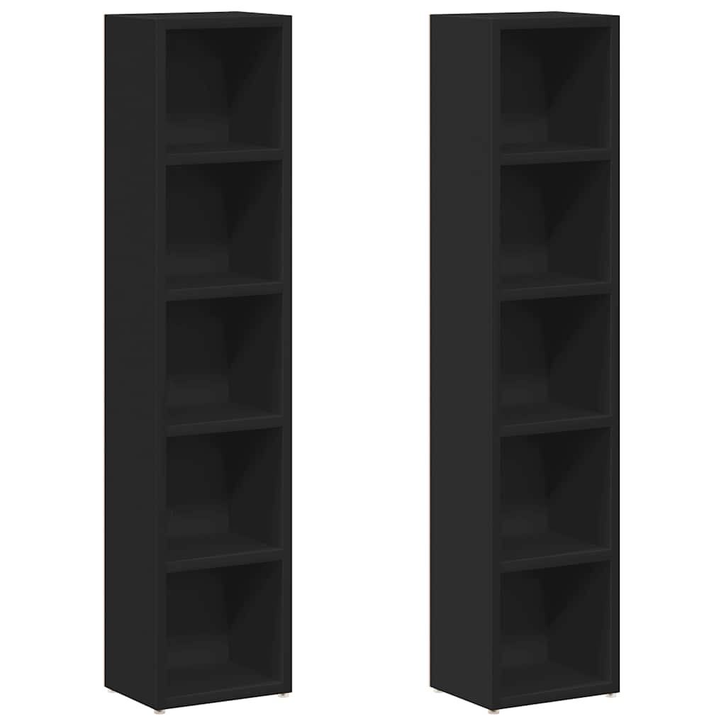 CD-reoler 2 stk. 21x16x93,5 cm spånplade sort