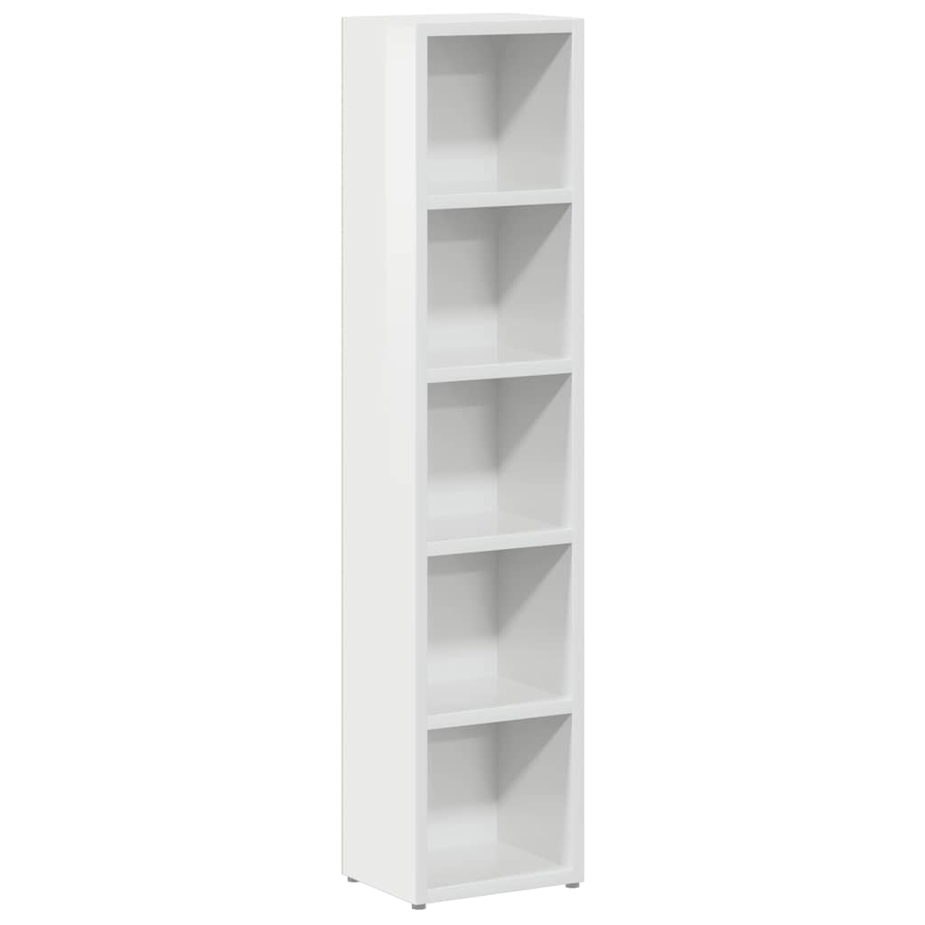 CD-reoler 2 stk. 21x16x93,5 cm spånplade hvid højglans