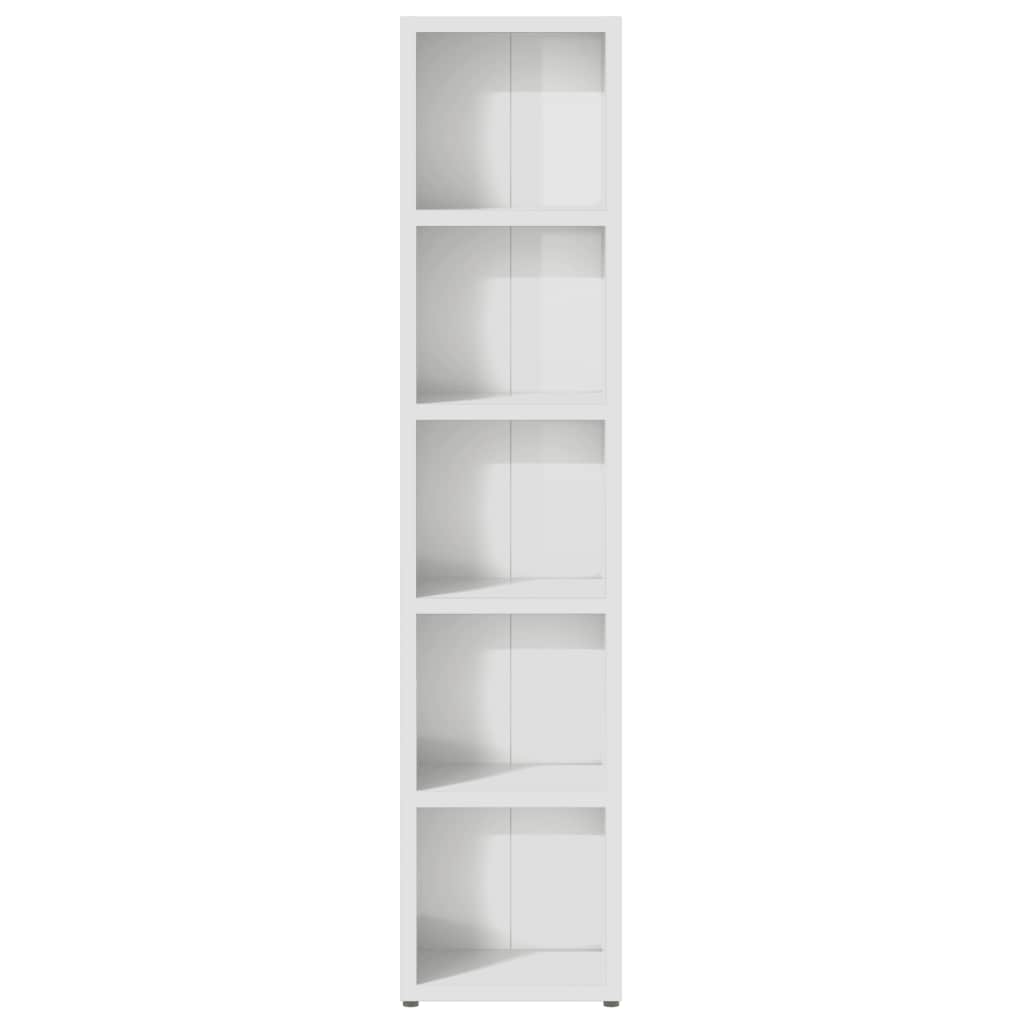 CD-reoler 2 stk. 21x16x93,5 cm spånplade hvid højglans