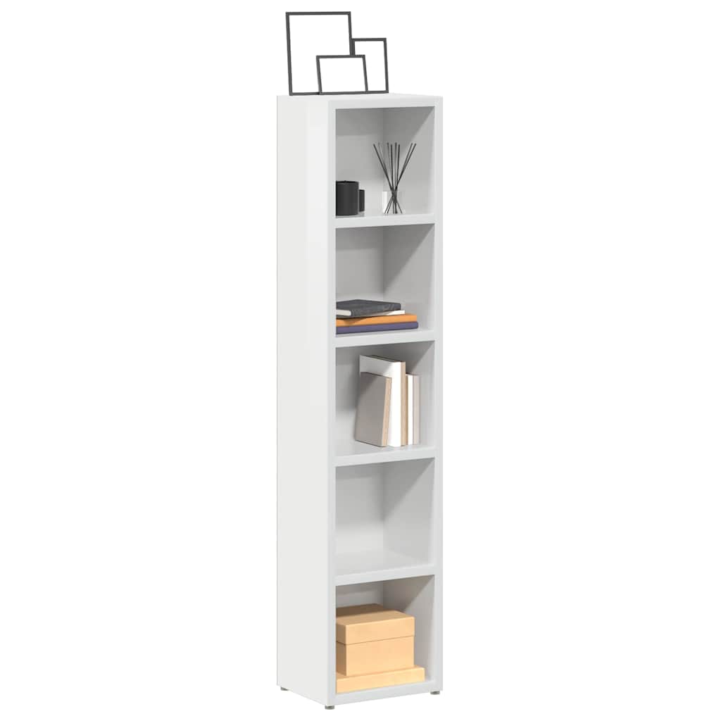 CD-reoler 2 stk. 21x16x93,5 cm spånplade hvid højglans