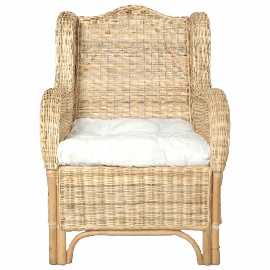 sofa med hynde naturlig rattan og linned