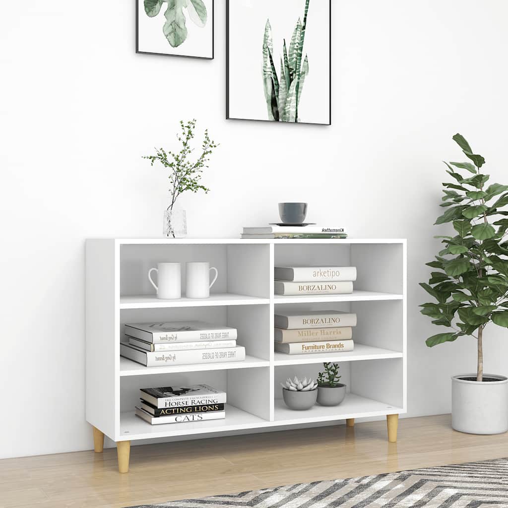skænk 103,5x35x70 cm konstrueret træ hvid