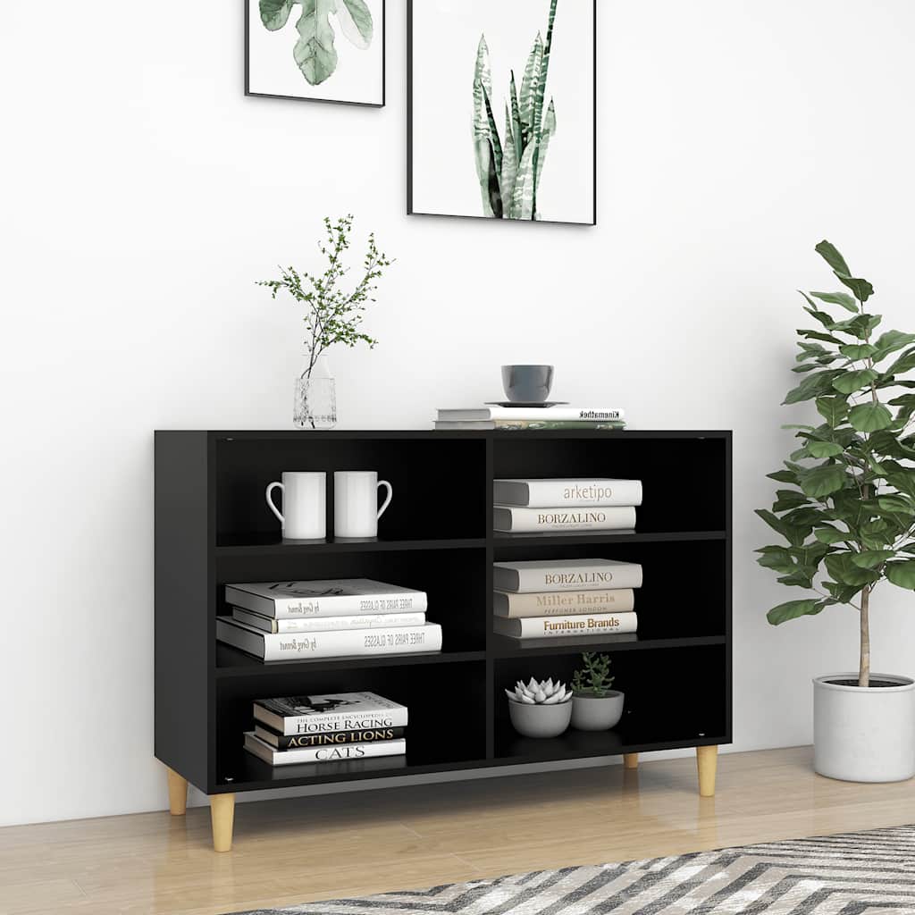 skænk 103,5x35x70 cm konstrueret træ sort