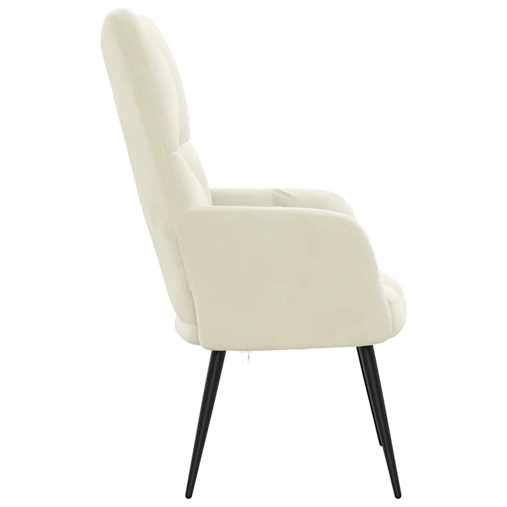 lænestol fløjl cremehvid