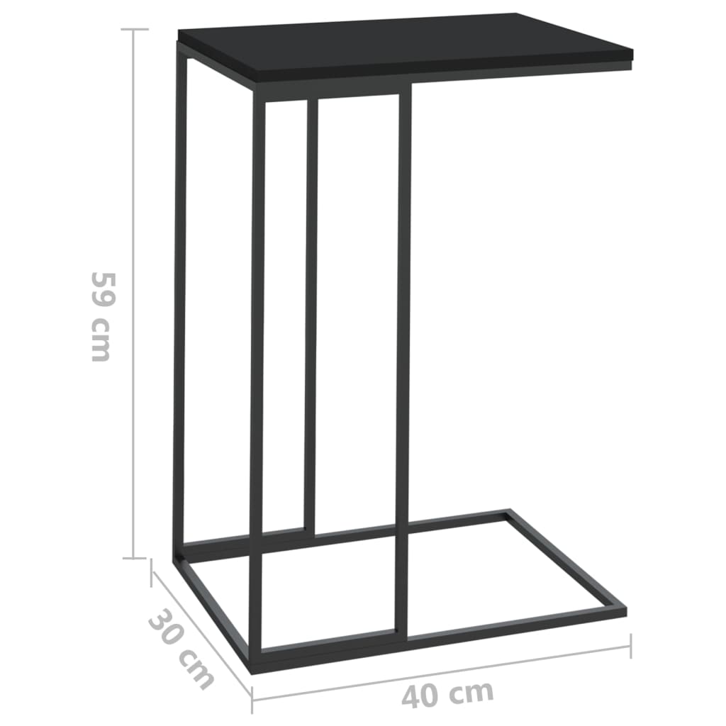 sidebord 40x30x59 cm konstrueret træ sort