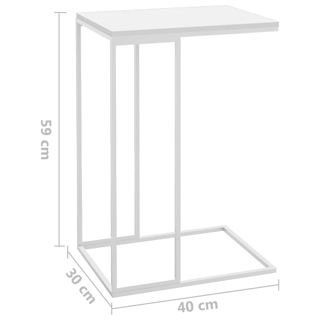 sidebord 40x30x59 cm konstrueret træ hvid