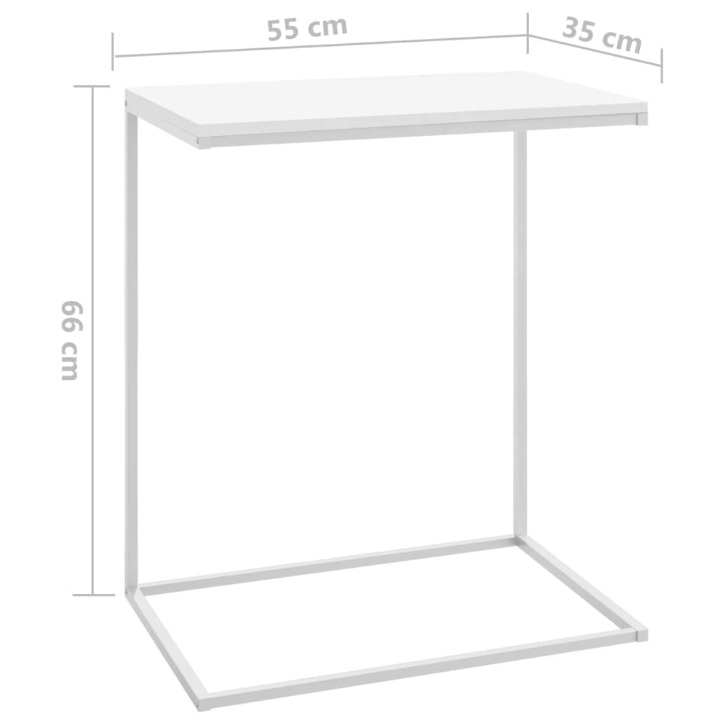 sidebord 55x35x66 cm konstrueret træ hvid