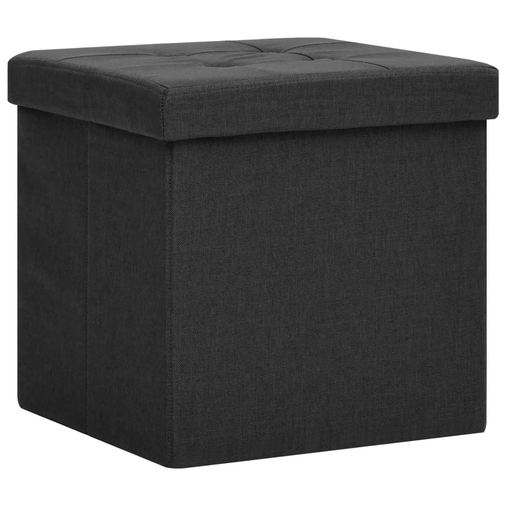 foldbar puf kunstlærred sort