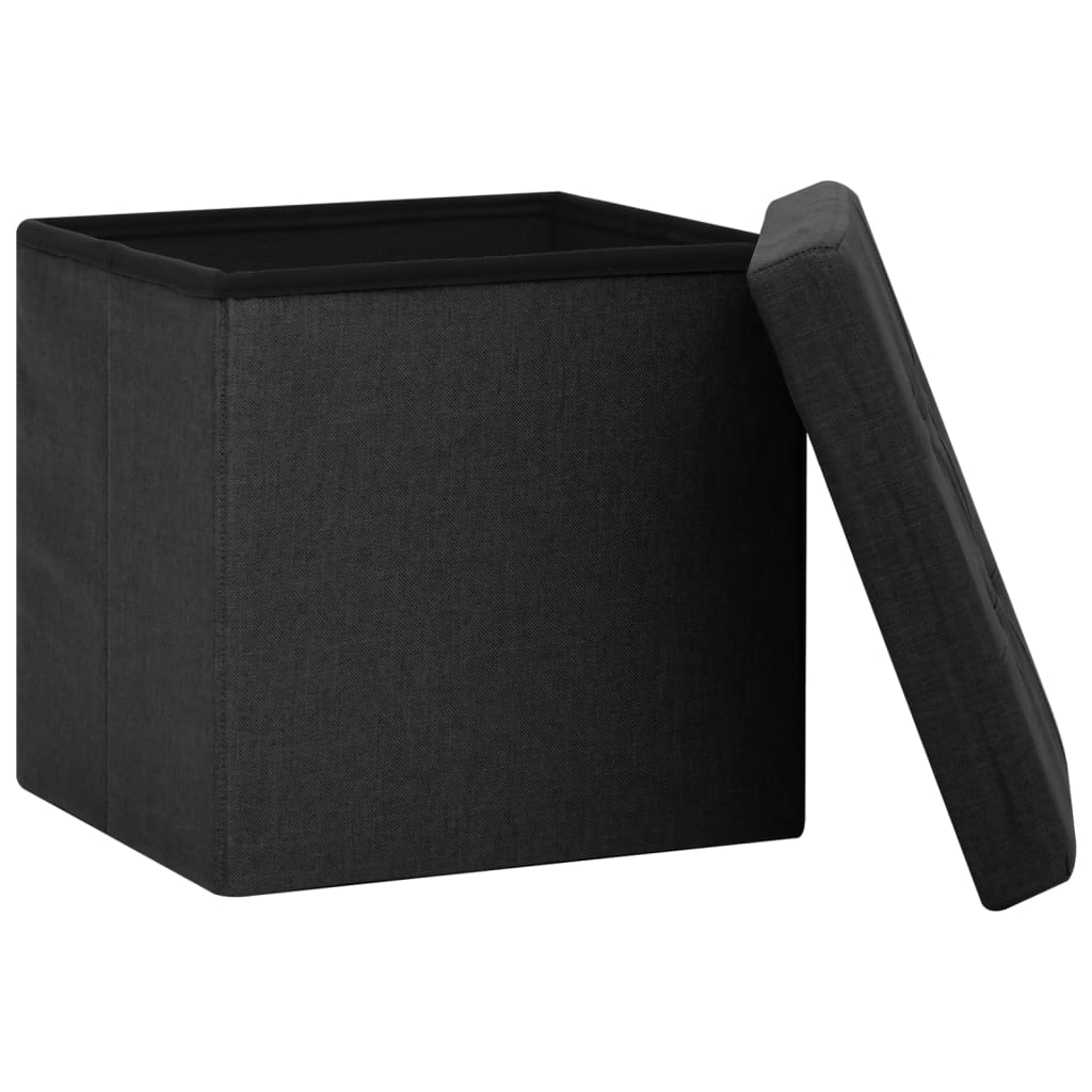 foldbar puf kunstlærred sort
