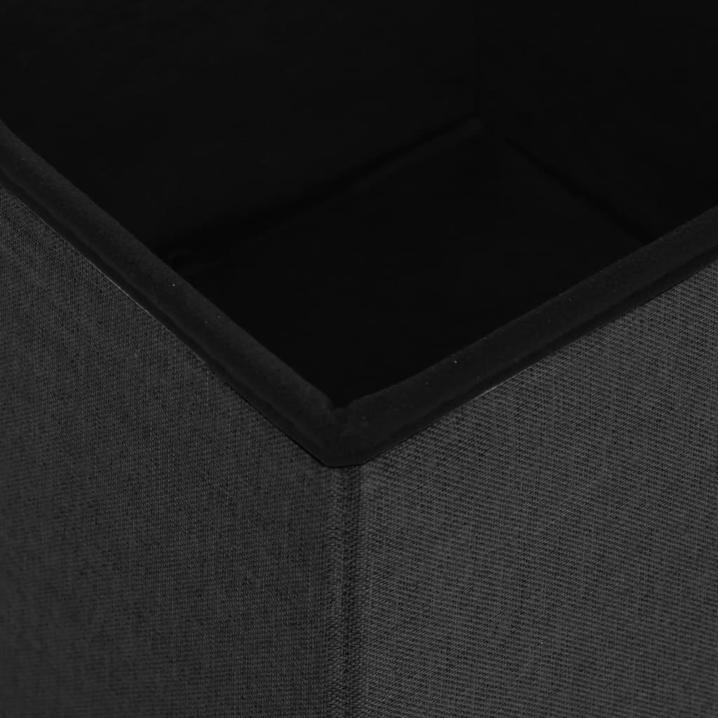foldbar puf kunstlærred sort