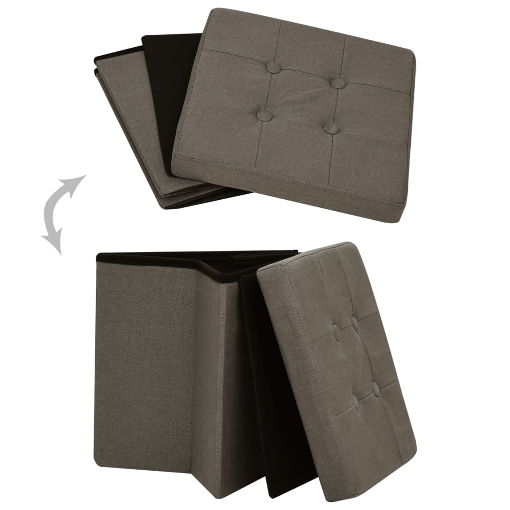 foldbar puf kunstlærred brun