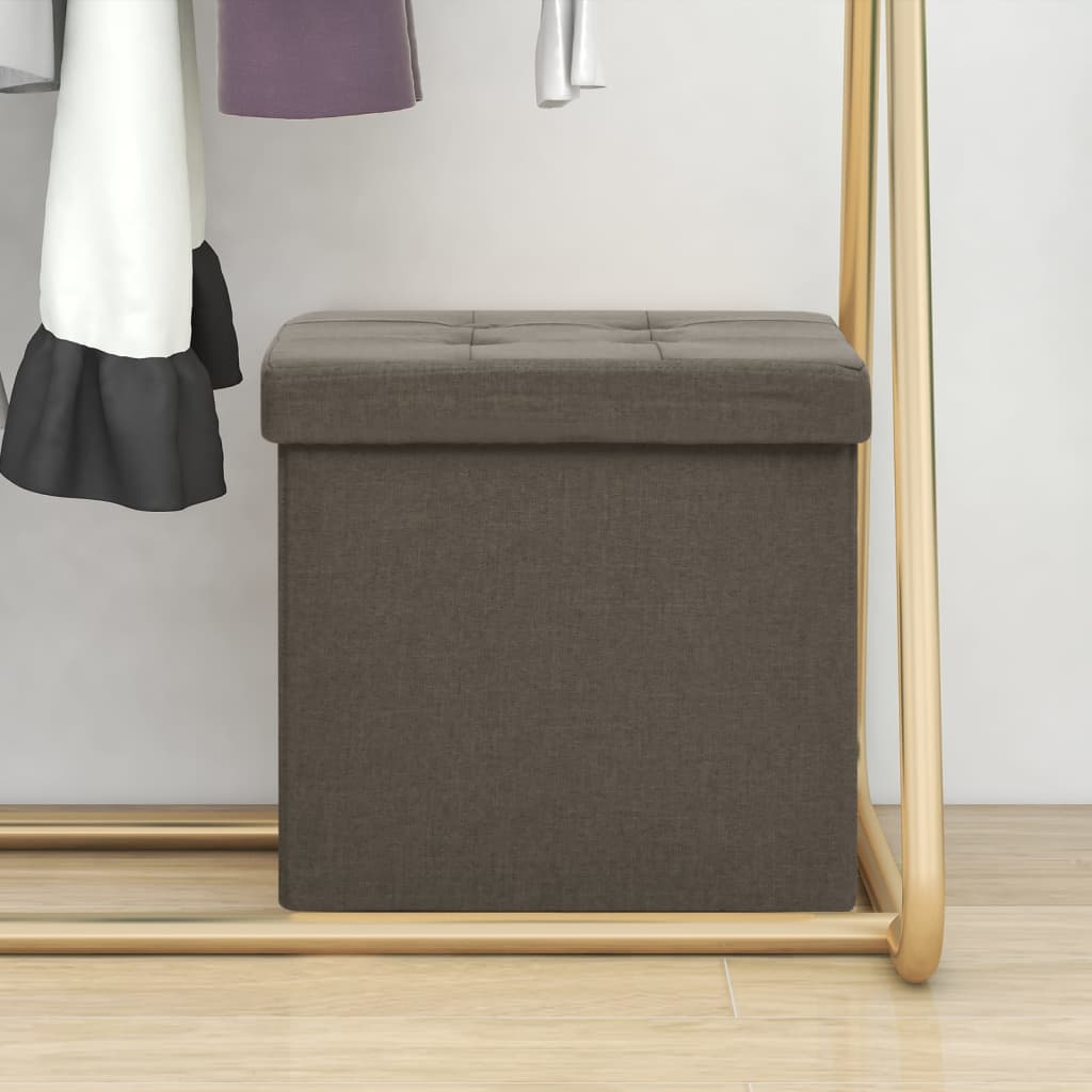 foldbar puf kunstlærred brun